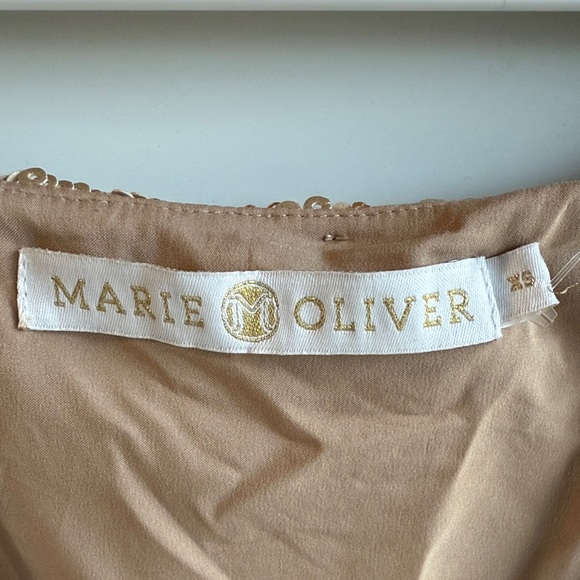 MARIE OLIVER gold sequins sheath v-neck mini dress Size XS - Picture 2 of 3